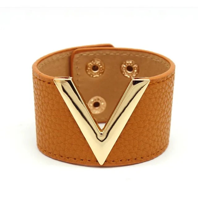 SAVERRA Wrap Bracelet | Leather Jewelry | Leopard V Design