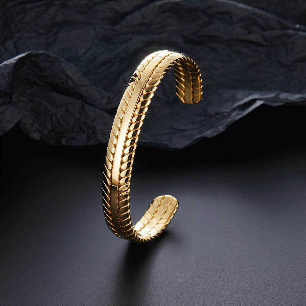 Serpentina | 316L Steel | Textured Cuff