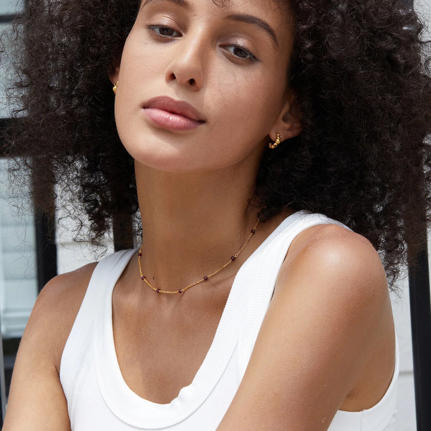 Crimson Whisper | 18K Gold-Plated | Garnet Glow
