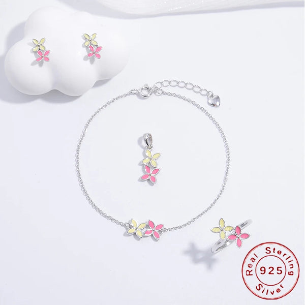 Rosalie Set | 925 Silver & Hand-painted Enamel