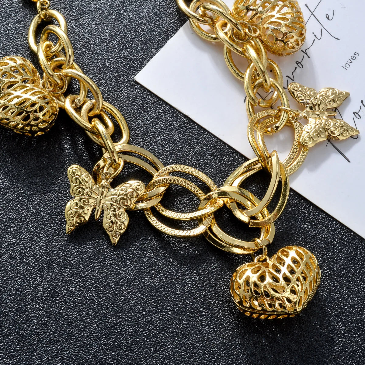 Leone Luce | 18K Gold-Plated | Butterfly & Heart Motifs
