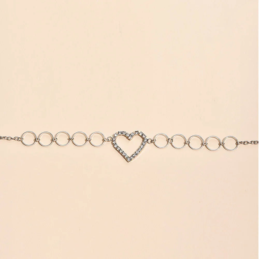 Amoria | Crystal Heart in Silver Loops