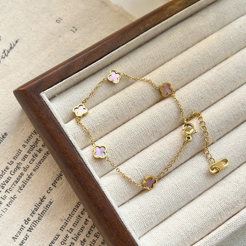 Clovessence | Gold-Tone | Shell Clover Charm