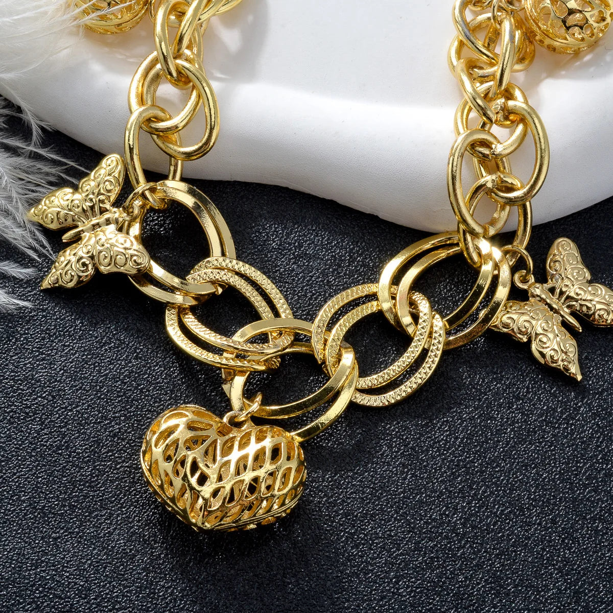 Leone Luce | 18K Gold-Plated | Butterfly & Heart Motifs