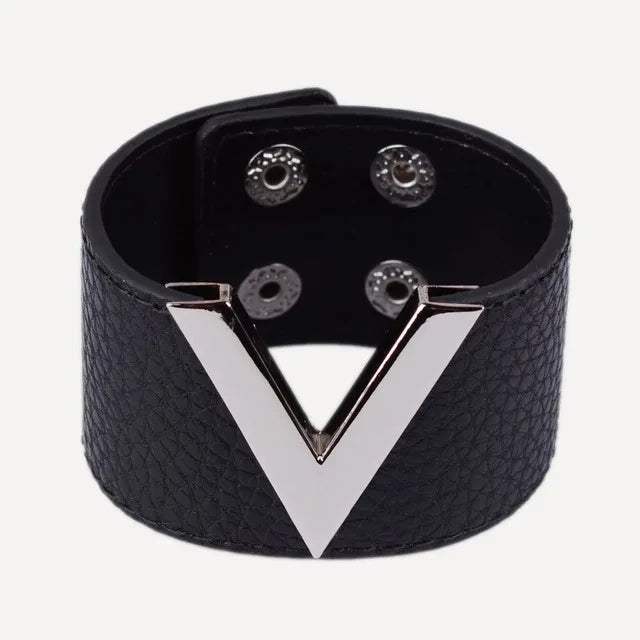 SAVERRA Wrap Bracelet | Leather Jewelry | Leopard V Design
