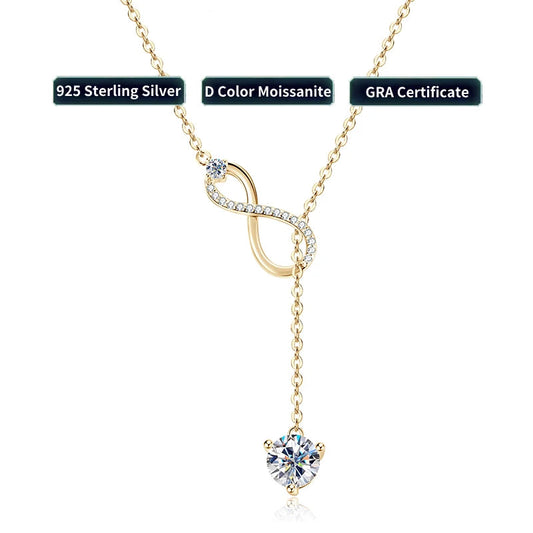 Infina Necklace | 925 Silver | D-Color Moissanite Infinity