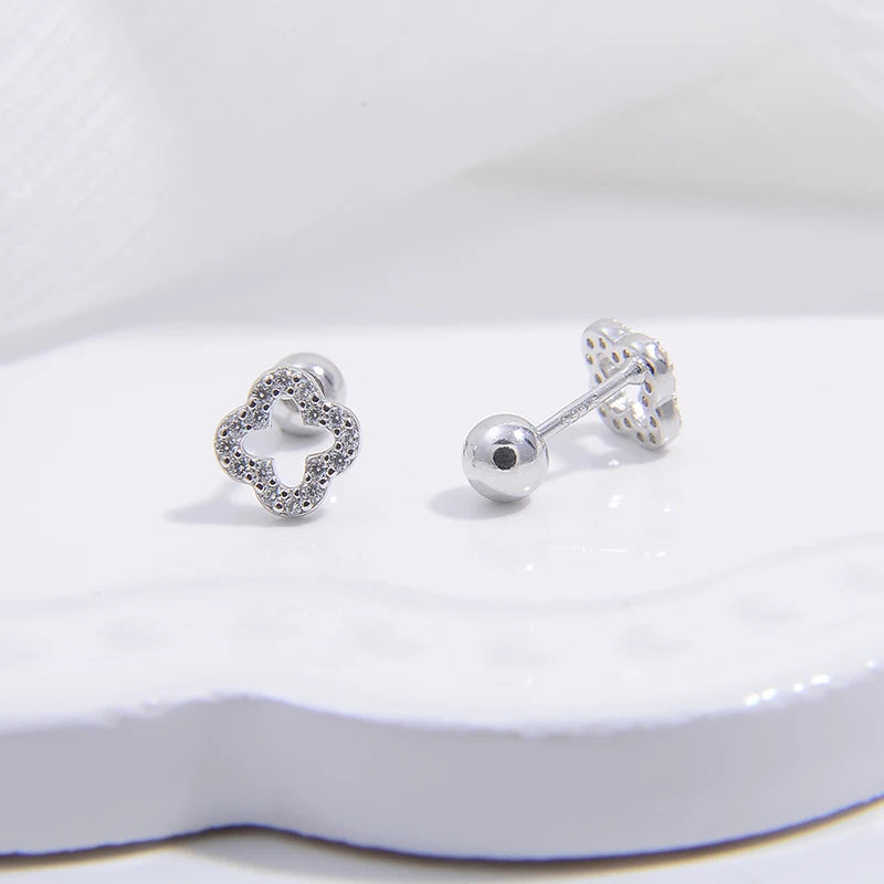 Cloveria Stud Earrings | Sterling Silver Four-Leaf Clover