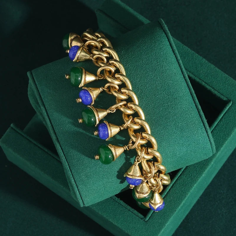 VERDIVA Charm Bracelet | 24K Gold Botanical Elegance