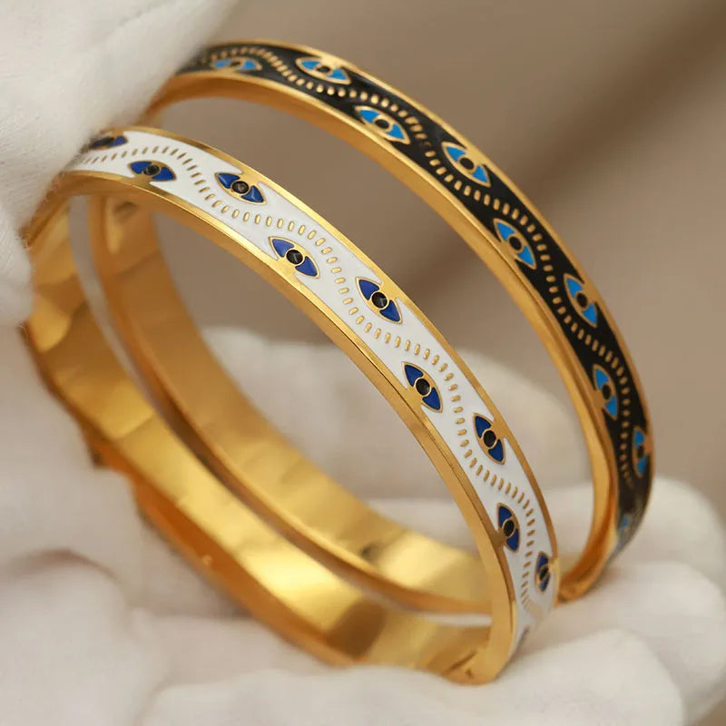 سوار ELYSMA Cuff | مجوهرات ذهبية | تصميم عين وزخارف زهرية