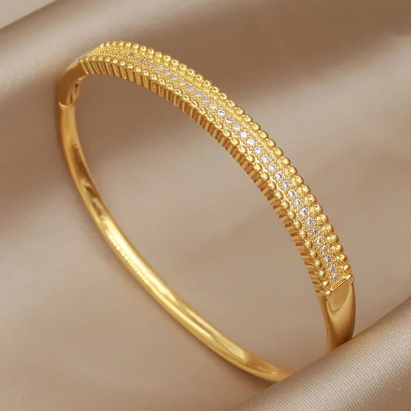 VELARA Bangle | Gold Jewelry | Letter V Cuff Design
