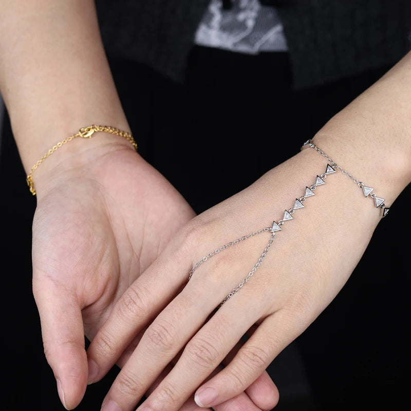 Celestia | 18K Gold-Plated | CZ Triangle Motif