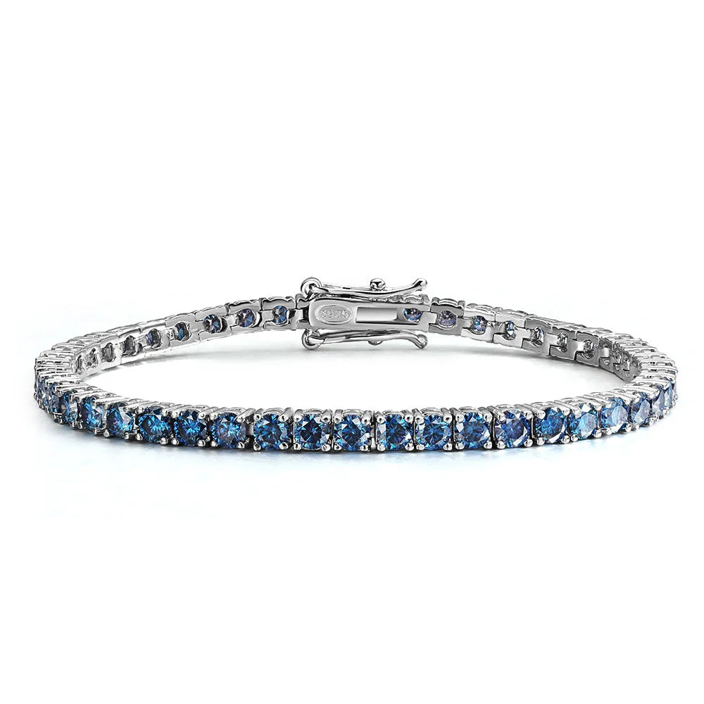Azure Lumora | 925 Gümüş | Beyaz & Mavi Moissanite