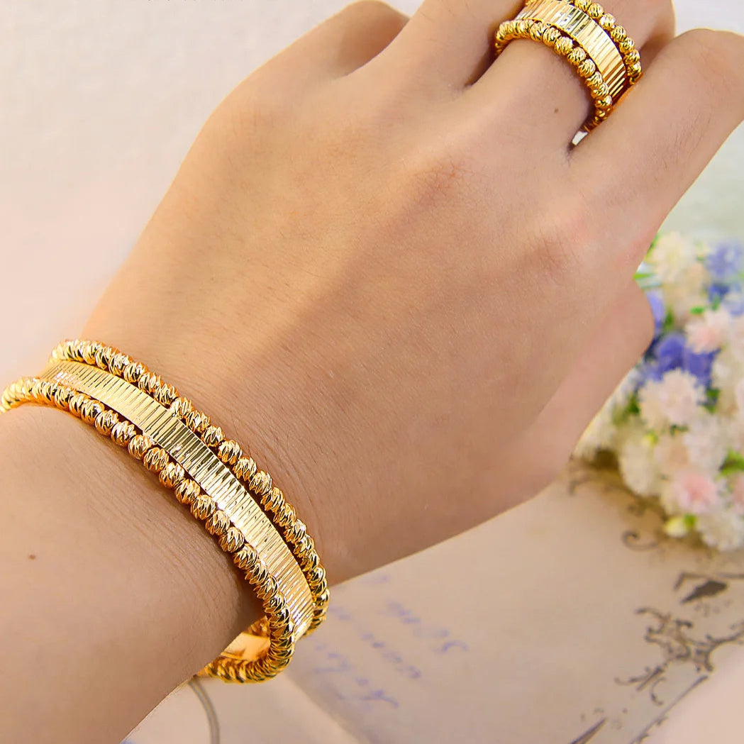 Arabesque Glow | 21K Gold-Plated | Cuff Set