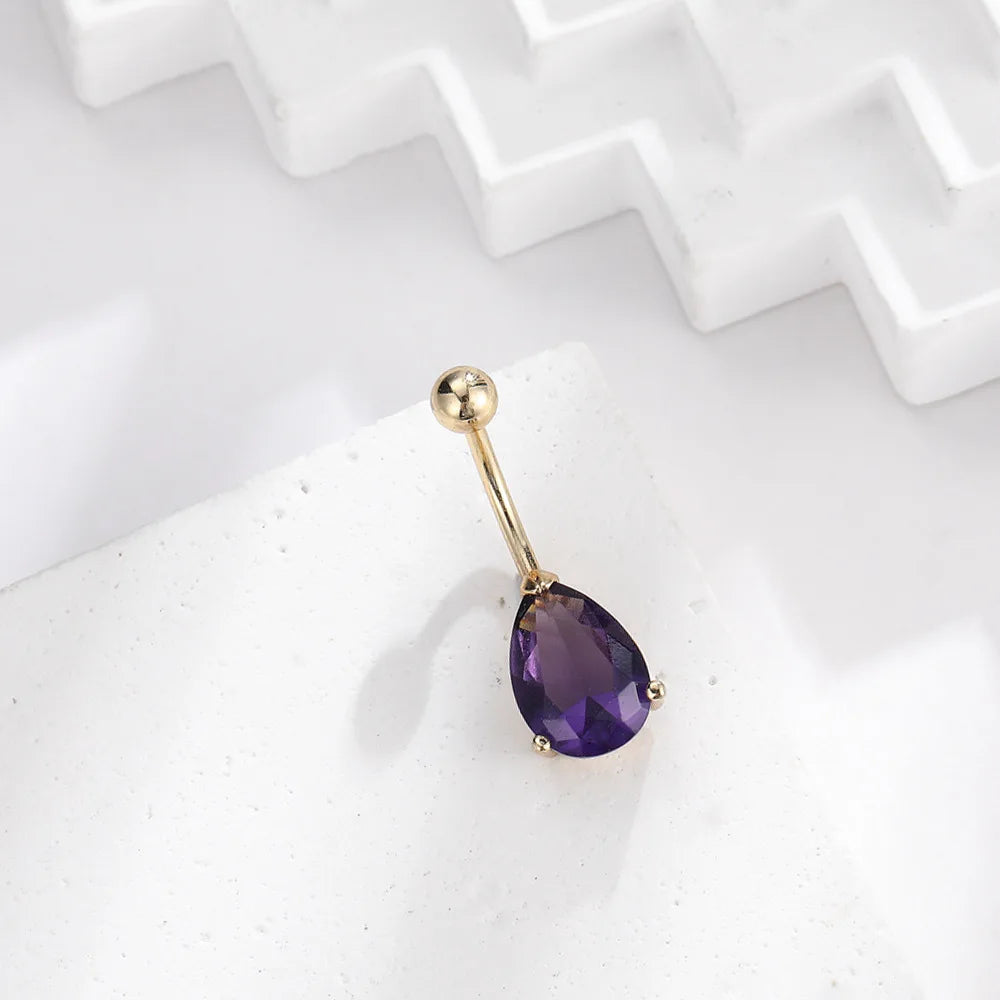 Aurivelle | 29 Crystal Belly Ring Styles