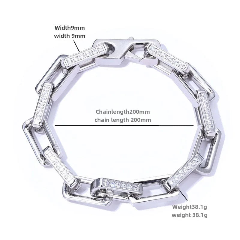 Bambozine Link | Titanium Steel | Zircon Inlay