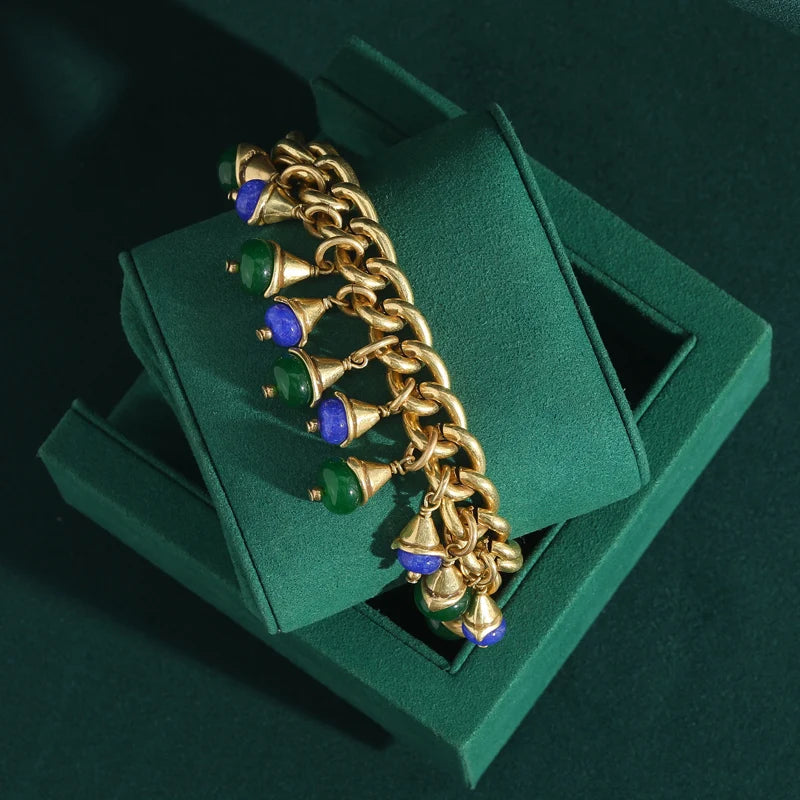 VERDIVA Charm Bracelet | 24K Gold Botanical Elegance