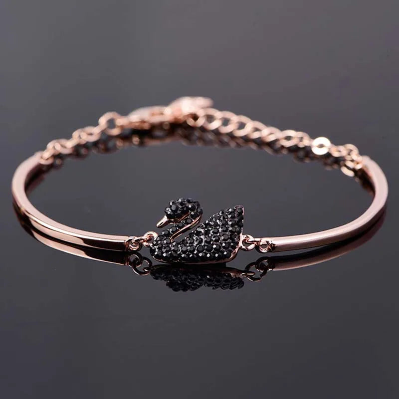 Cygnia Glow | Swan Motif | Gold & Rose Elegance