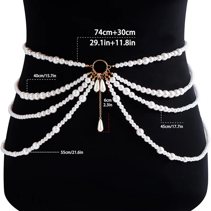 Pearlara | Cascading Pearls at the Waist