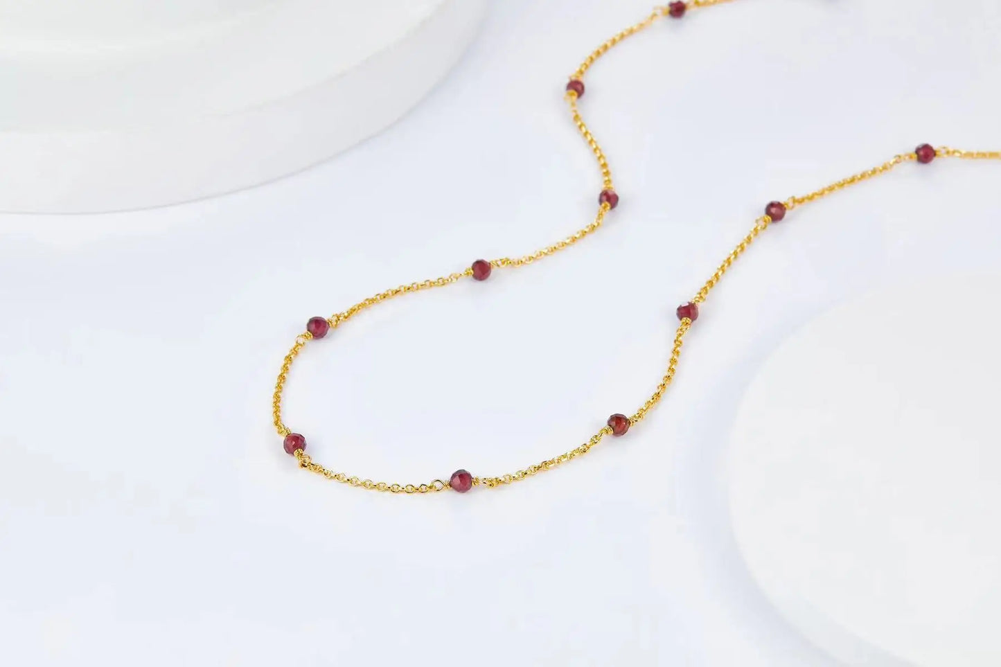 Crimson Whisper | 18K Gold-Plated | Garnet Glow