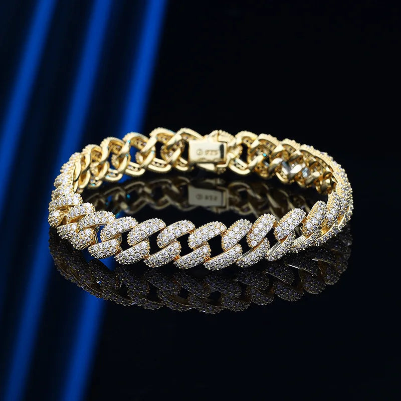 GLACIERGRIP | 925 Silver Cuban Tennis, 18K Gold-Plated