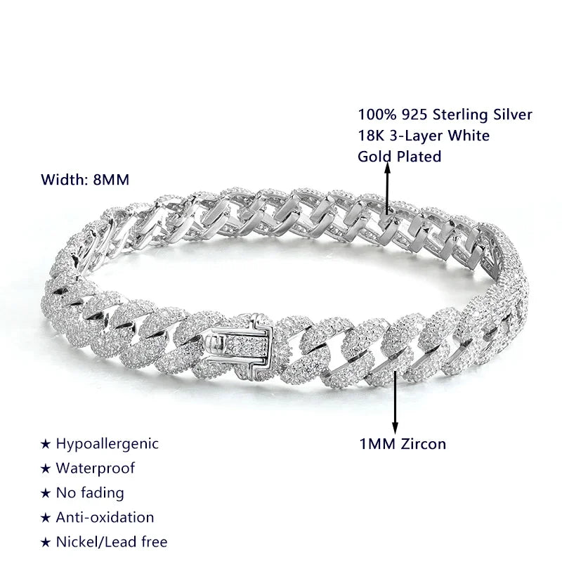 GLACIERGRIP | 925 Silver Cuban Tennis, 18K Gold-Plated