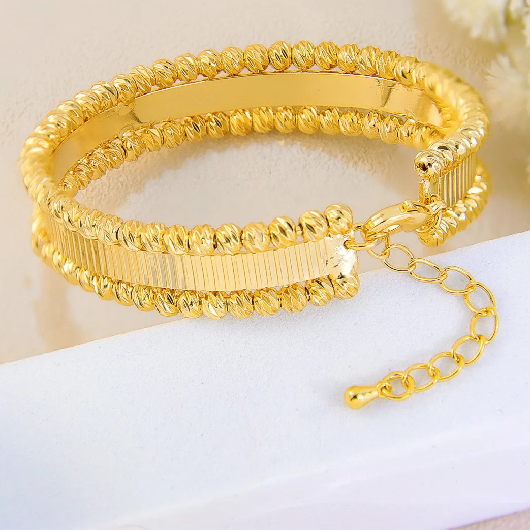 Arabesque Glow | 21K Gold-Plated | Cuff Set