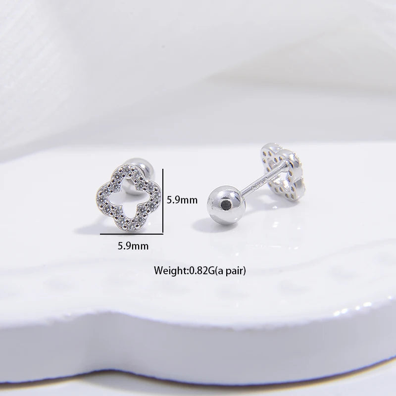 Cloveria Stud Earrings | Sterling Silver Four-Leaf Clover