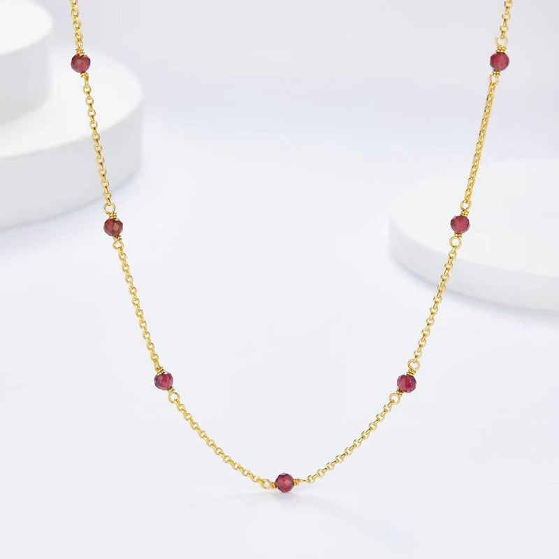 Crimson Whisper | 18K Gold-Plated | Garnet Glow