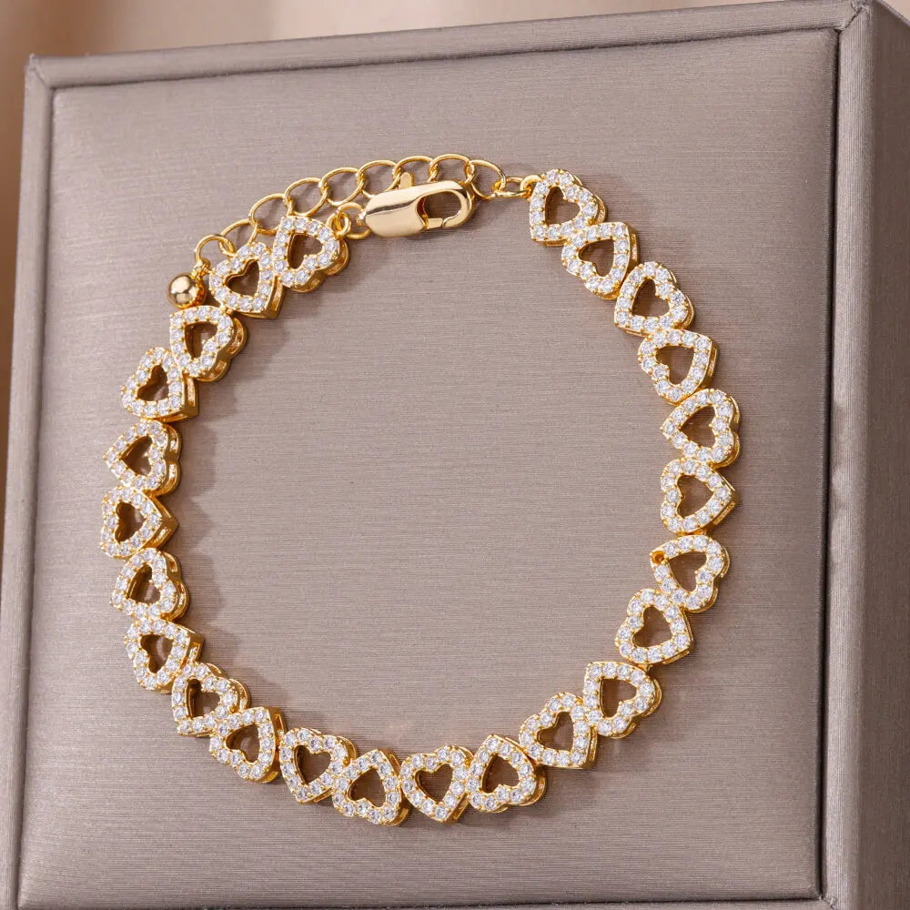 Eternal Hearts | Gold-Plated | Pavé Glow