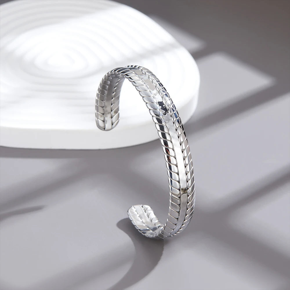 Serpentina | 316L Steel | Textured Cuff