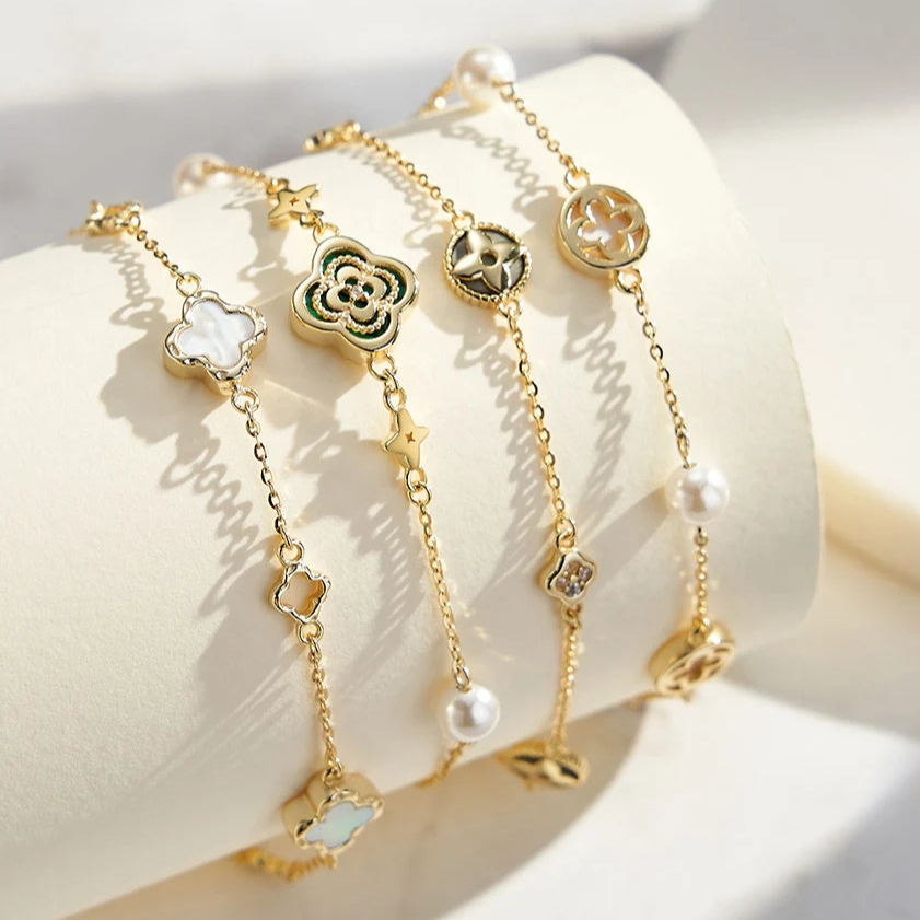 Clovéra Bracelet | Silver Malachite | Pearl Accent