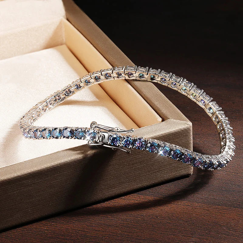 Azure Lumora | 925 Gümüş | Beyaz & Mavi Moissanite