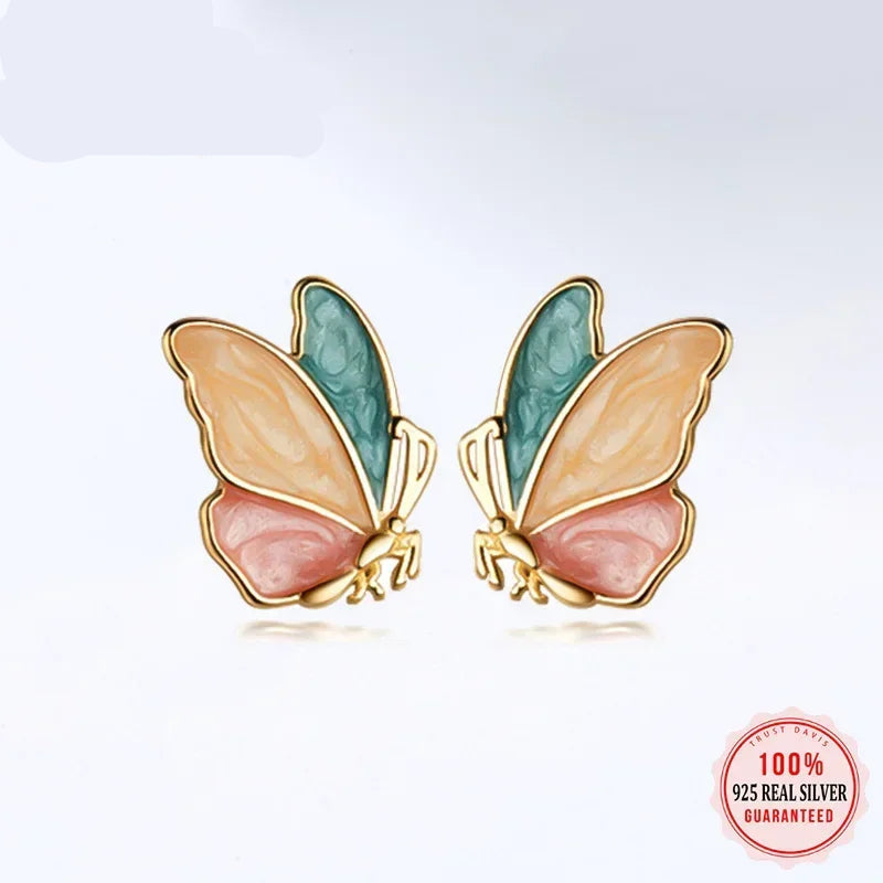 Silver Butterfly Earrings | Stud Design