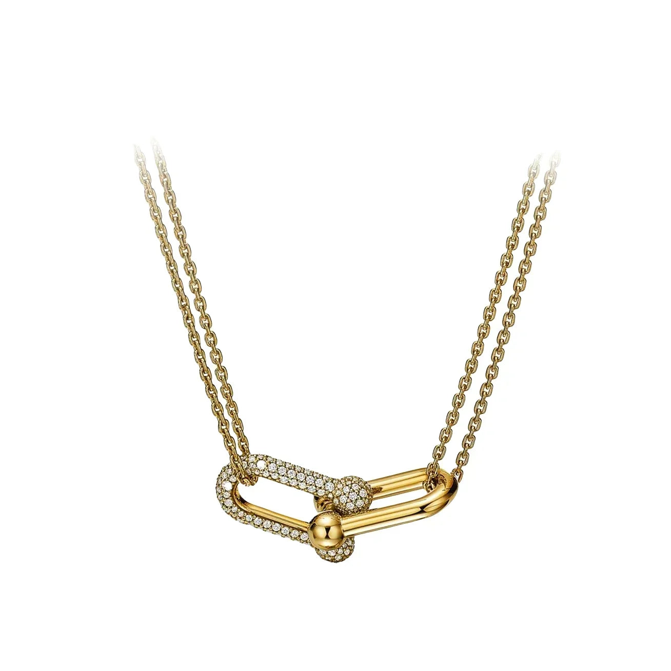 Équina | 925 Silver | Gold-Plated Horseshoe with Zircon
