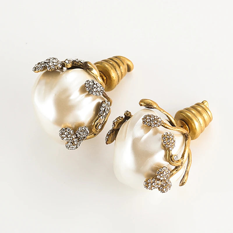 Maribelle Earrings | 24K Gold Jewelry | Baroque Freshwater Pearls