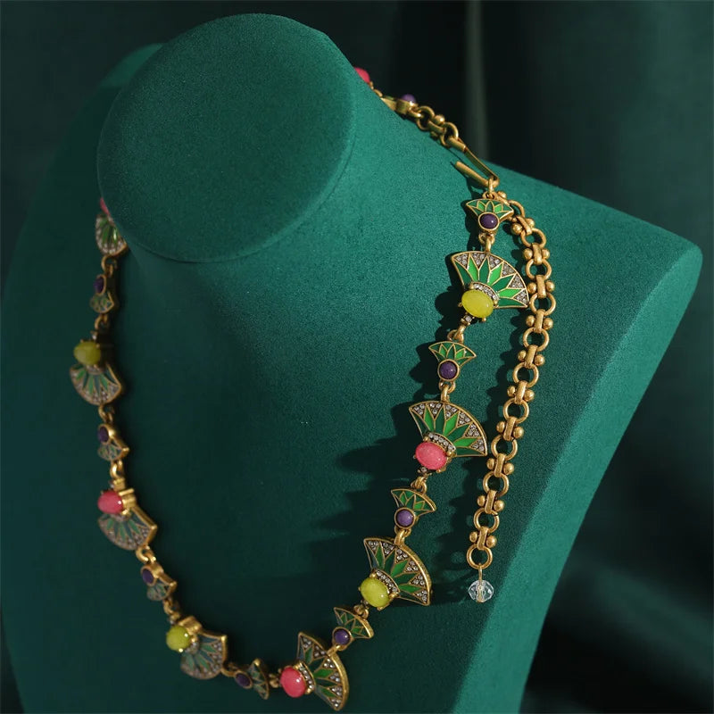 Fanoura Jewelry Set | 24K Gold Plated | Baroque Pearls & Agate