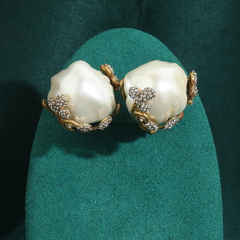 Maribelle Earrings | 24K Gold Jewelry | Baroque Freshwater Pearls
