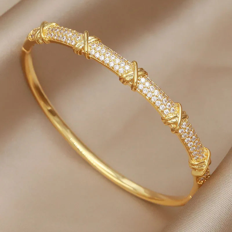 VELARA Bangle | Gold Jewelry | Letter V Cuff Design