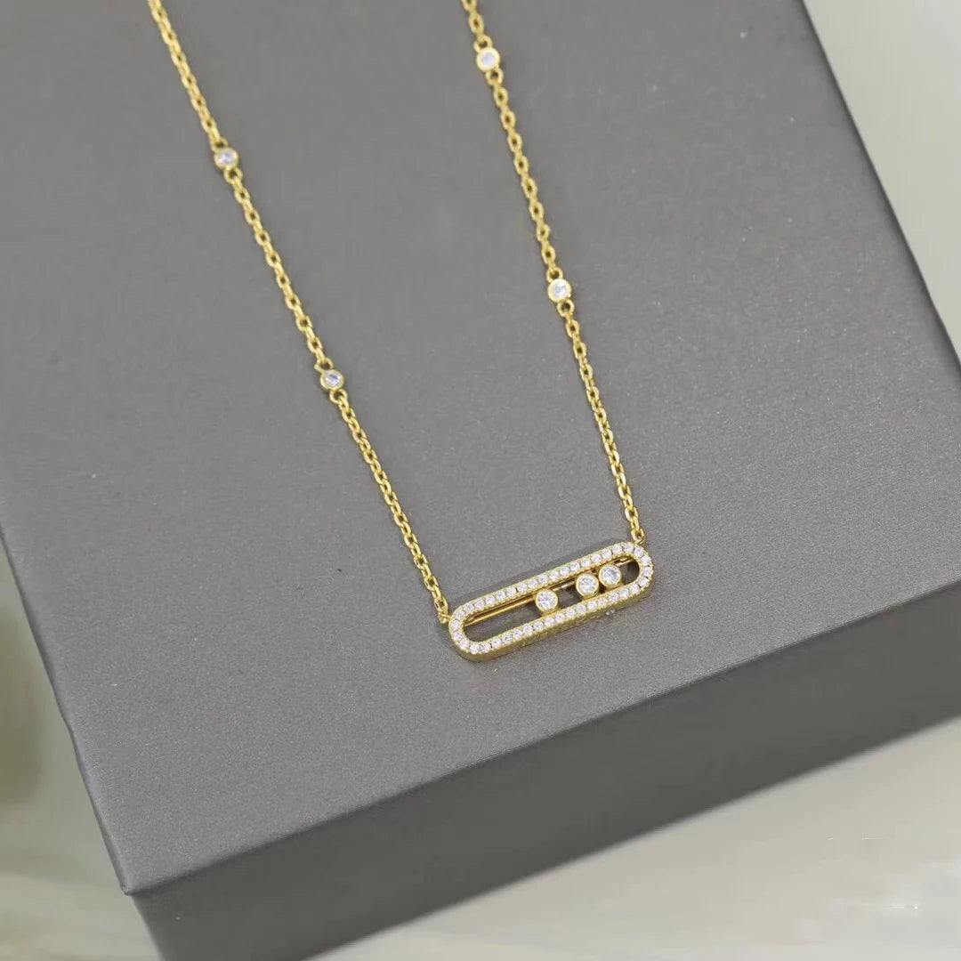 Triple Gleam | 18K Gold-Plated | Oval Necklace