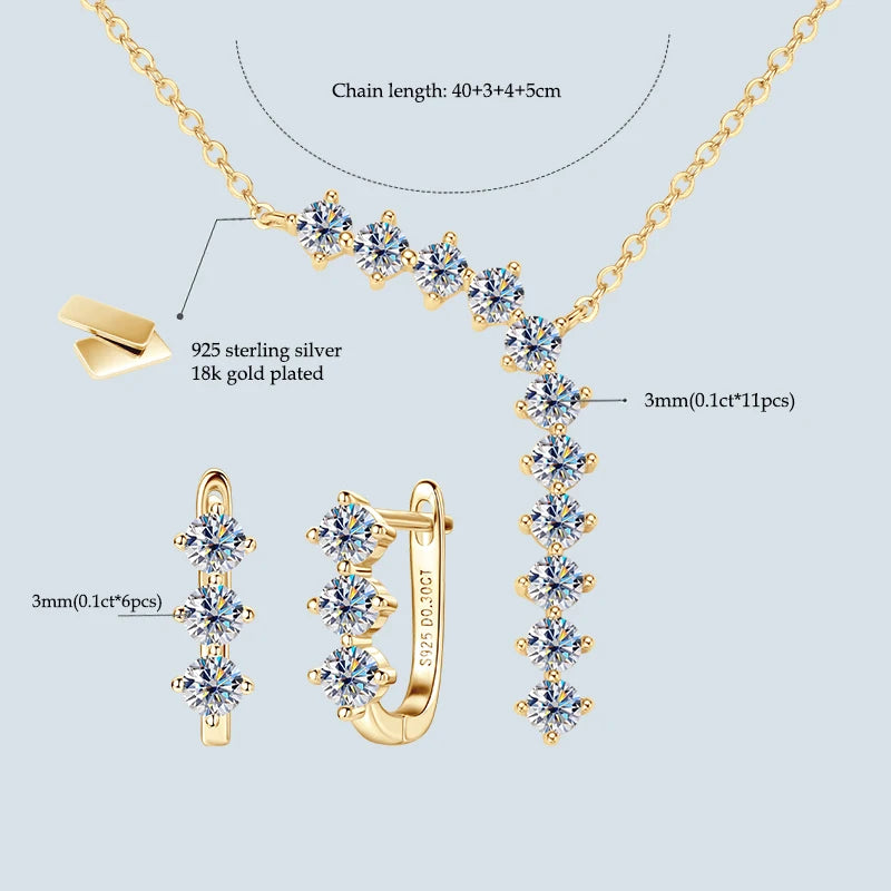 Celestia Takı Seti | 925 Ayar Gümüş | 1.7ct D Renk Moissanit
