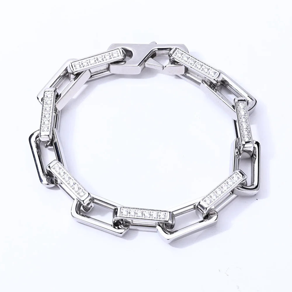 Bambozine Link | Titanium Steel | Zircon Inlay