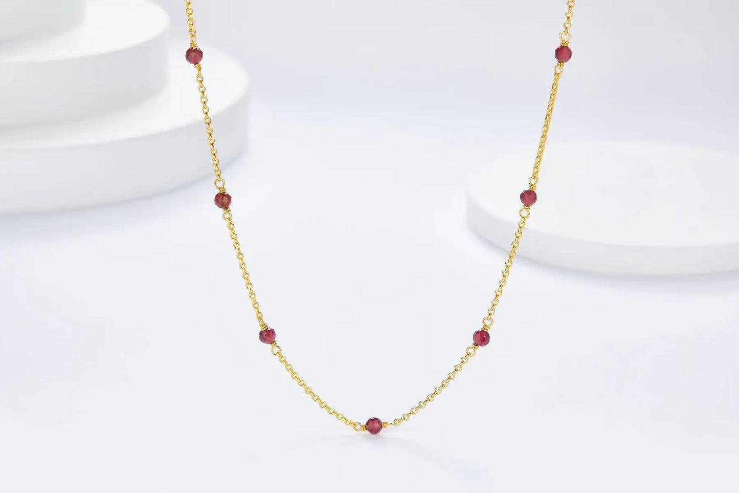 Crimson Whisper | 18K Gold-Plated | Garnet Glow