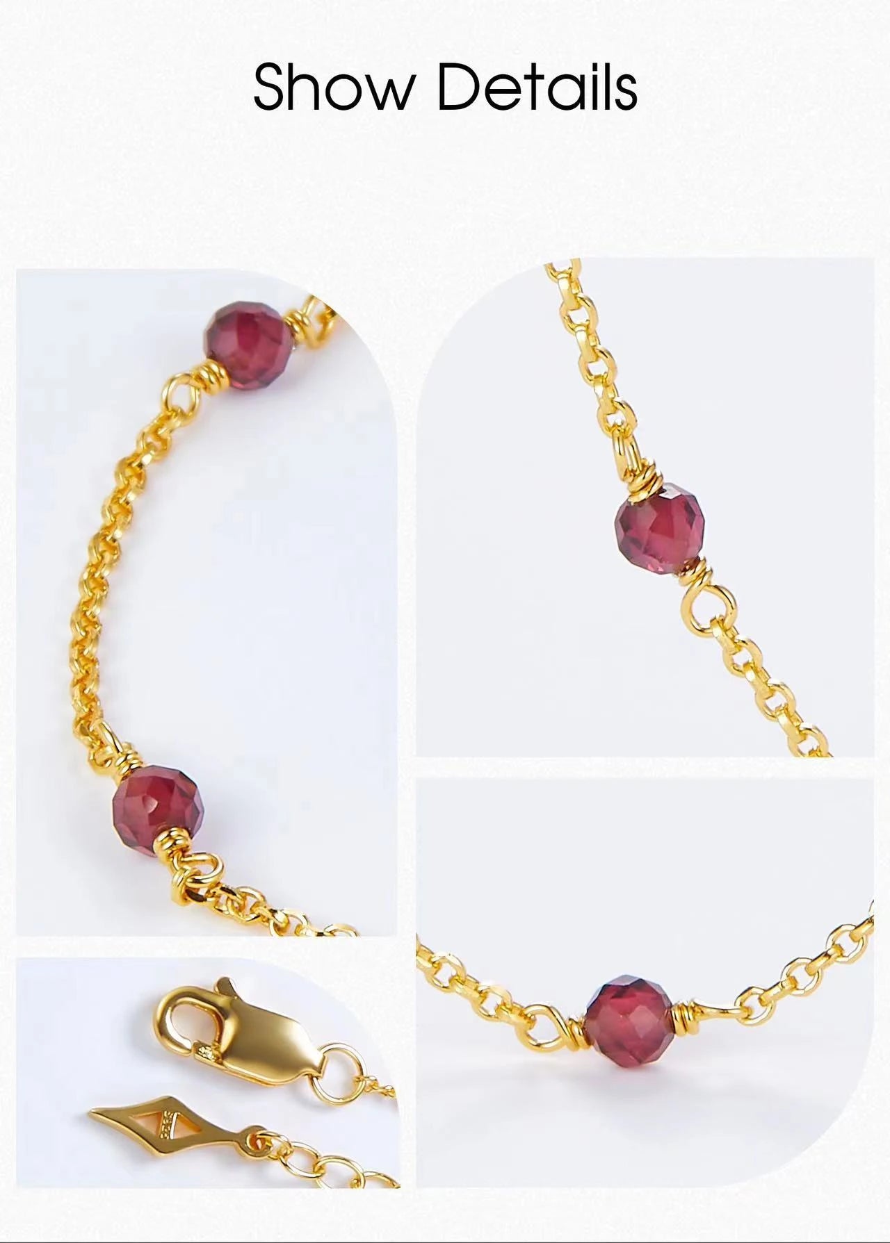 Crimson Whisper | 18K Gold-Plated | Garnet Glow