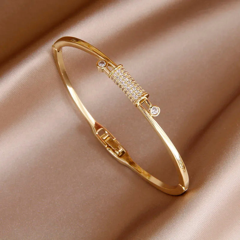 VELARA Bangle | Gold Jewelry | Letter V Cuff Design