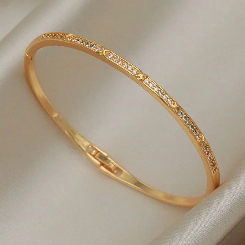 VELARA Bangle | Gold Jewelry | Letter V Cuff Design