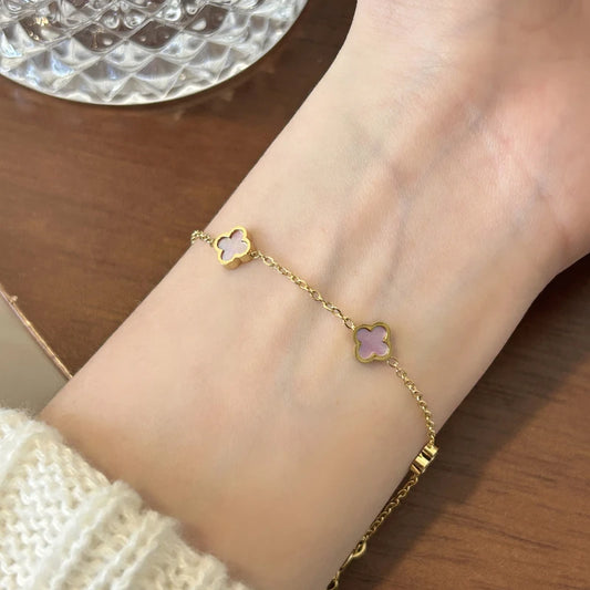 Clovessence | Gold-Tone | Shell Clover Charm