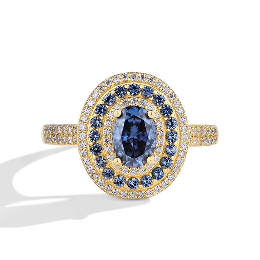 Aurézia — Blue Moissanite Halo