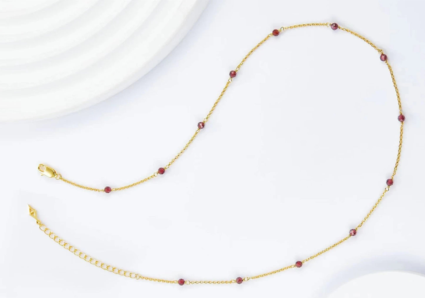 Crimson Whisper | 18K Gold-Plated | Garnet Glow