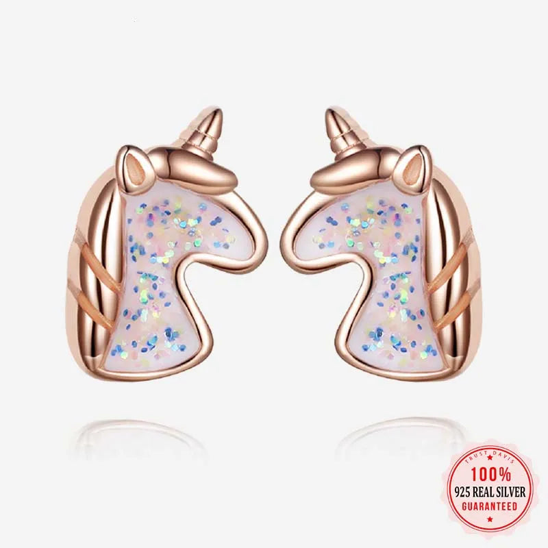 Lunaria Earrings | Sterling Silver Unicorn Studs