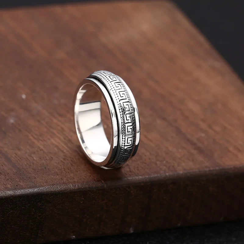Muralis | 925 Silver | Engraved Spinner Unisex